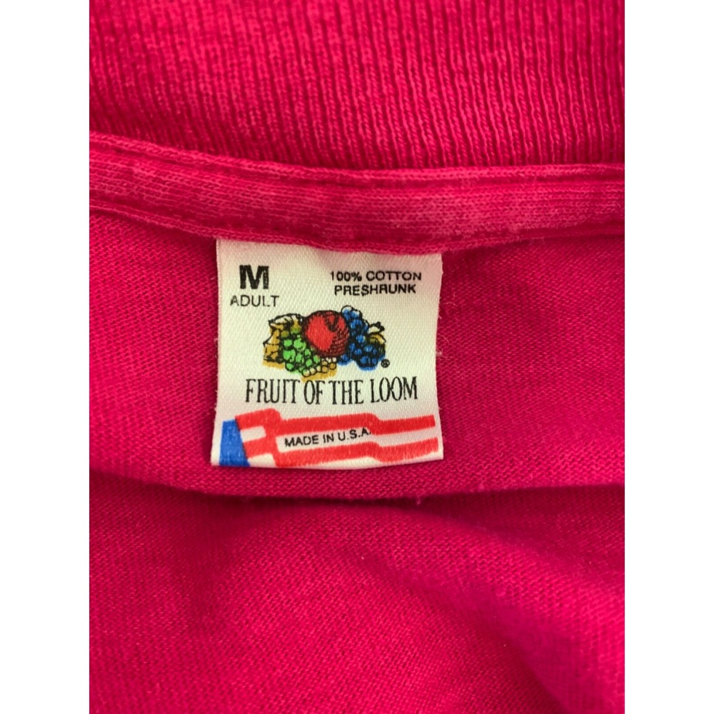 Fruit of the Loom Size M Pink Cotton Graphic Florida Fish Shirt 1981 Paradise - Picture 4 of 5